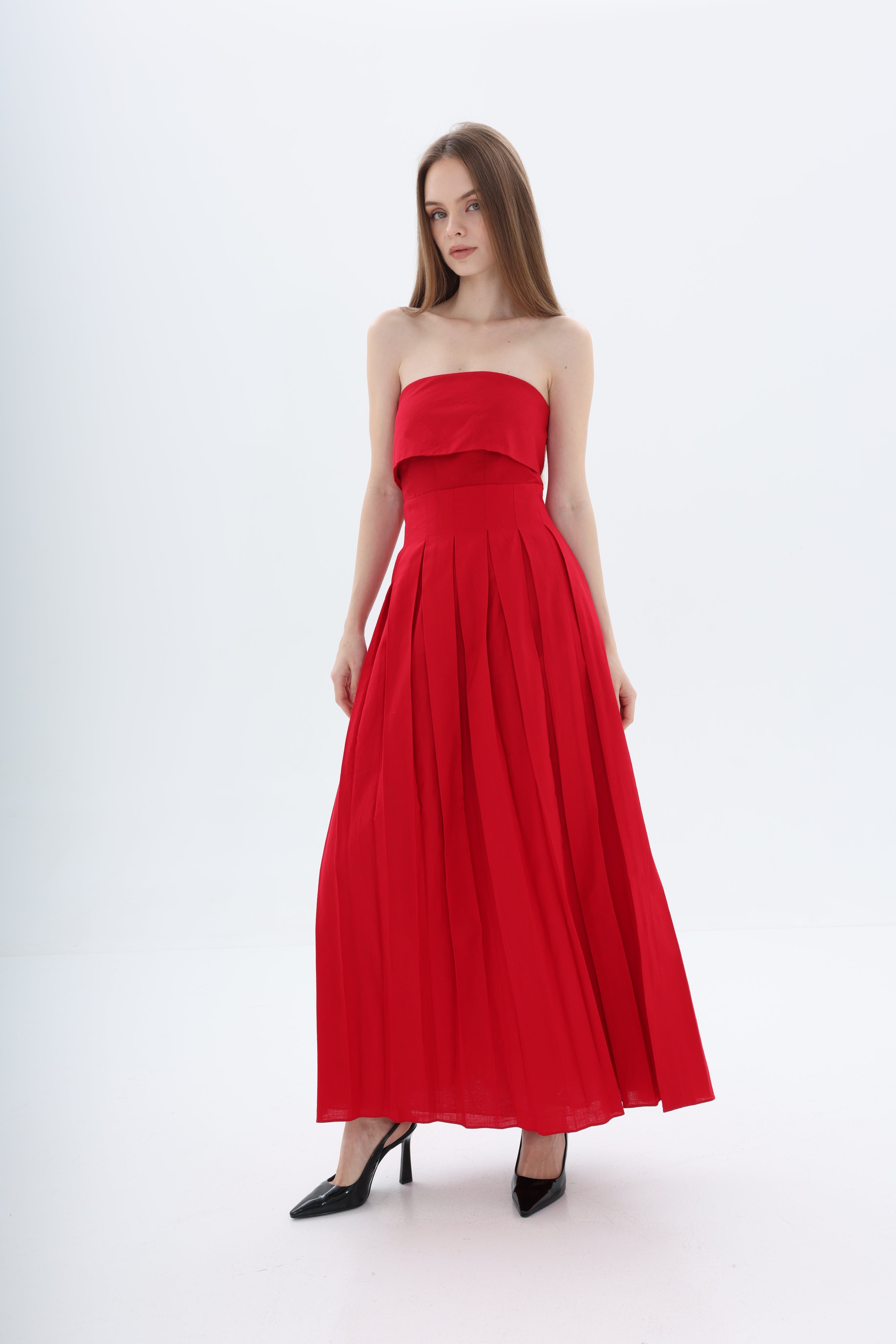 04 Pleated Midi Dress