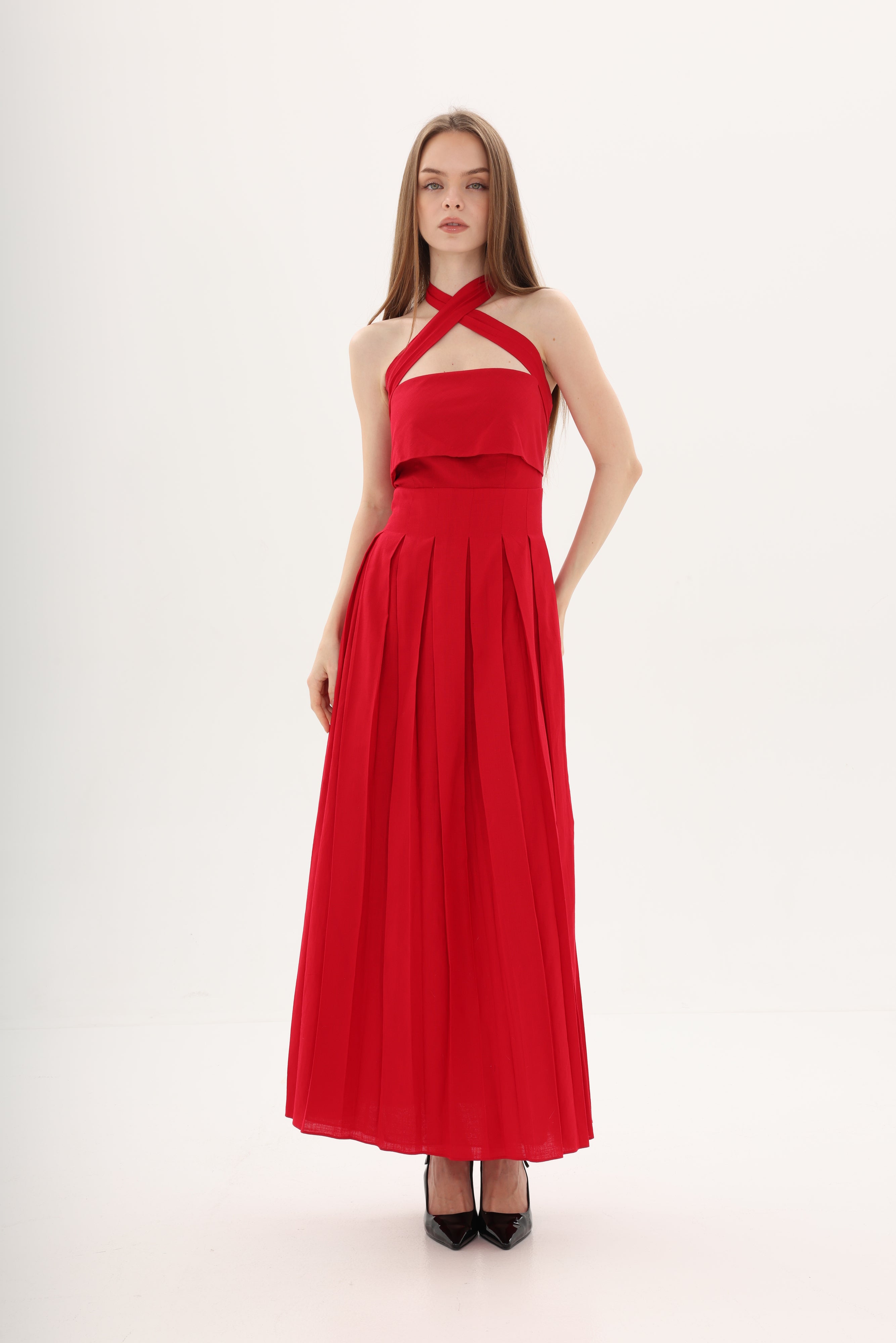 04 Pleated Midi Dress