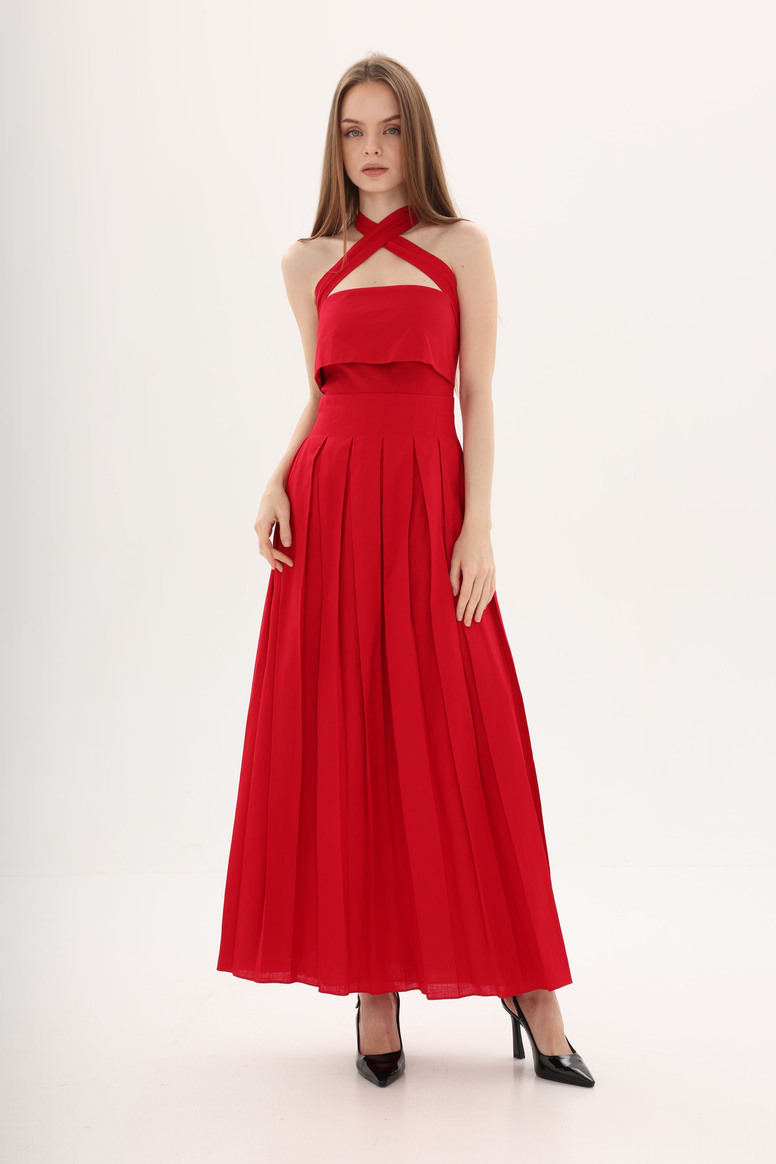 04 Pleated Midi Dress